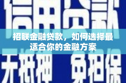 施甸招联金融贷款，如何选择最适合你的金融方案