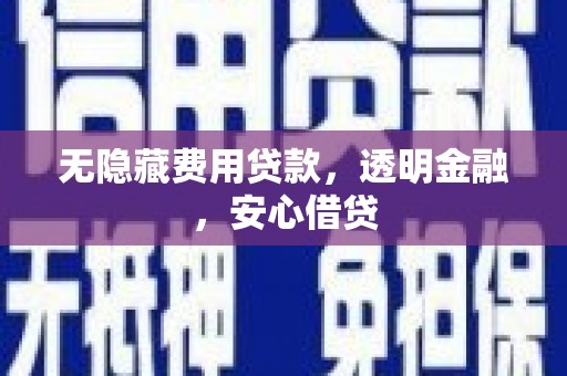 林园无隐藏费用贷款，透明金融，安心借贷