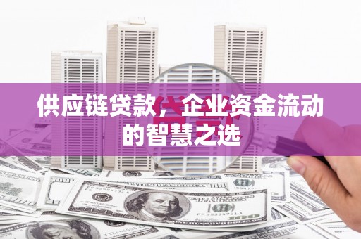 新营供应链贷款，企业资金流动的智慧之选