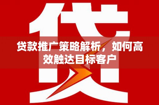 金安贷款推广策略解析，如何高效触达目标客户