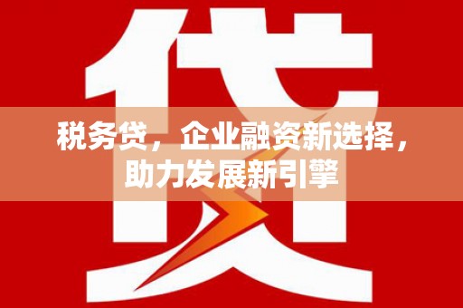 赤壁税务贷，企业融资新选择，助力发展新引擎