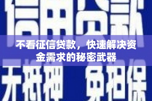 济南不看征信贷款，快速解决资金需求的秘密武器