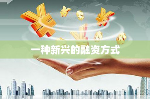 武进一种新兴的融资方式