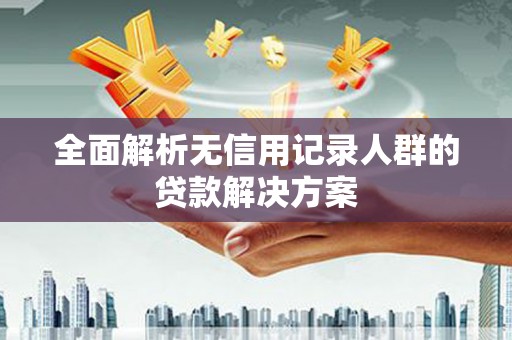 淮上全面解析无信用记录人群的贷款解决方案